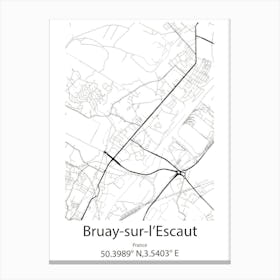 Bruay Sur L Escaut,France Minimalist Map Canvas Print