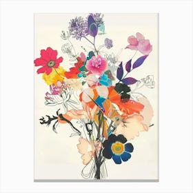 Everlasting Flower 3 Collage Flower Bouquet Canvas Print