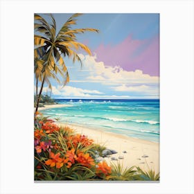 A Painting Of Grace Bay Beach, Turks And Caicos Islands 3 Canvas Print