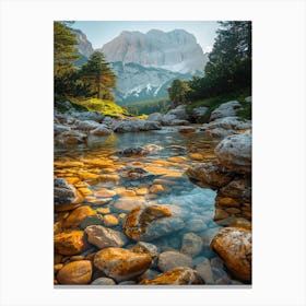 Dolomite Mountain Stream Canvas Print