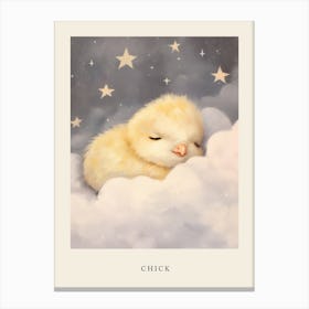 Sleeping Baby Chick 3 Nursery Poster Canvas Print