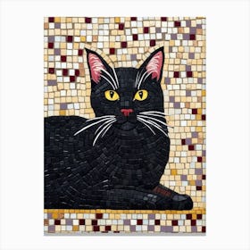 Black Cat Mosaic Canvas Print