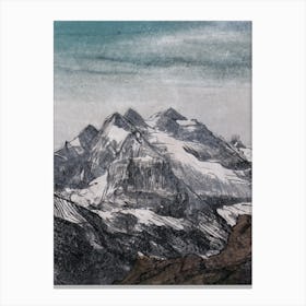 Mountain Colour Sketch Canvas Print