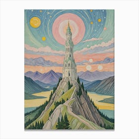 Fantasy Tower Of The Moon Canvas Print