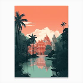 Rangoon Myanmar Travel Illustration 1 Canvas Print