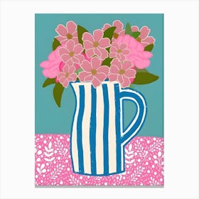 Pink And Blue Jug Canvas Print