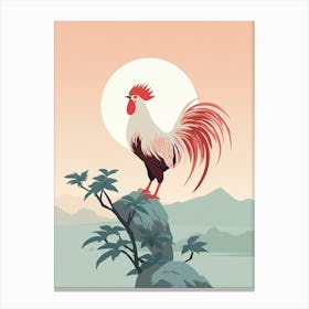 Minimalist Rooster 2 Illustration Canvas Print
