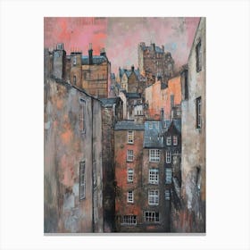 Kitsch Edinburgh Brushstroke Illustration 3 Canvas Print