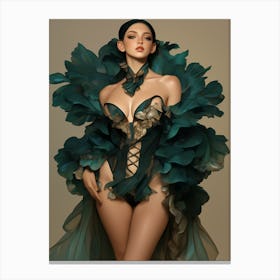 Sexy Feather Dress Canvas Print