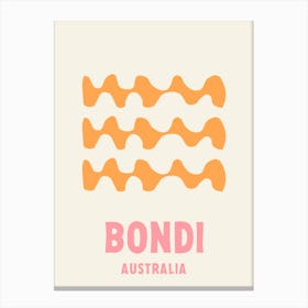 Bondi Beach, Australia, Graphic Style Poster 2 Canvas Print