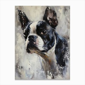 Boston Terrier Acrylic Painting 7 Canvas Print