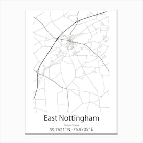 East Nottingham,United States Minimalist Map Canvas Print