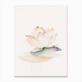 Lotus Flower Petals Minimal Watercolour 2 Canvas Print