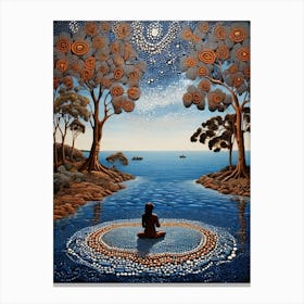 Default Australian Aboriginal Dot Painting Art Dreaming Of Fis 0 (1) Canvas Print