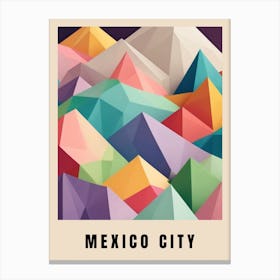 Mexico City Travel Poster Low Poly (18) Canvas Print