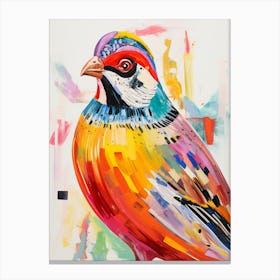 Colourful Bird Painting Partridge 3 Canvas Print
