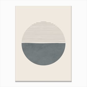 Minimalist Lines Circle Gray Canvas Print