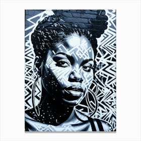 Graffiti Mural Of Beautiful Black Woman 242 Canvas Print