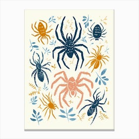 Colourful Insect Illustration Tarantula 10 Canvas Print