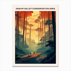 Danum Valley Conservation Area Midcentury Travel Poster Canvas Print