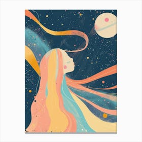 Girl In Space 1 Canvas Print