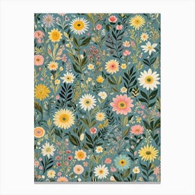 Floral Pastel Garden Canvas Print