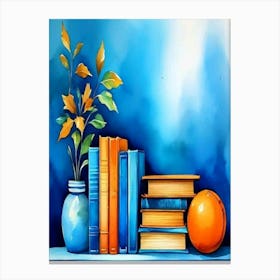 Books On A Shelf Canvas Print