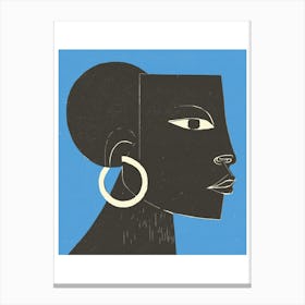 Woodblock Portrait Canvas Print