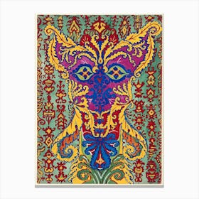 A Cat Standing On Its Hind Legs, Formed By Patterns Supposed, Louis Wain Canvas Print