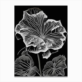 Nasturtium Leaf Linocut 2 Canvas Print
