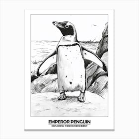 Penguin Exploring Their Environment Poster Canvas Print