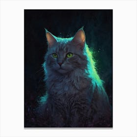 Cat In The Dark 1 Canvas Print