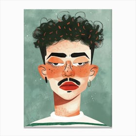 Illustration Of A Young Man 1 Canvas Print