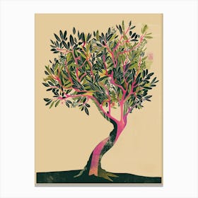 Olive Tree Colourful Illustration 1 Canvas Print