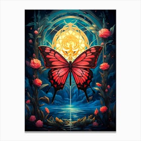 Butterfly In The Moonlight Canvas Print