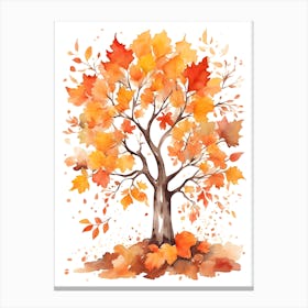 Autumn Leaves Tree Print Canvas Print