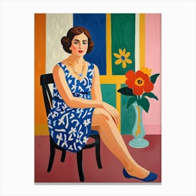 Woman Sitting In A Chair Canvas Print