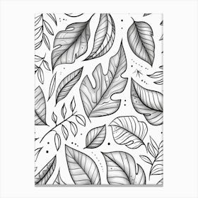 Seamless Pattern With Leaves Canvas Print