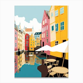 Trondheim, Norway, Flat Pastels Tones Illustration 2 Canvas Print