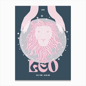 Navy Zodiac Leo Canvas Print