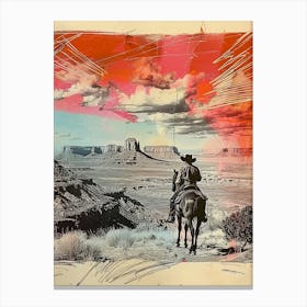 Big Sky Country Cowboy Collage 12 Canvas Print