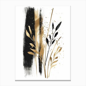 Gold And Black Abstract Painting 8 Canvas Print