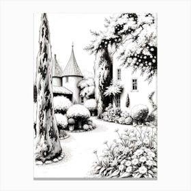 Black And White Drawing Canvas Print