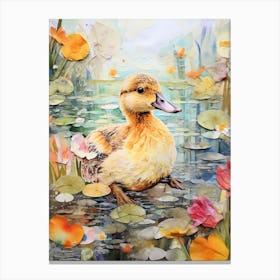 Mixed Media Ducks In The Pond 2 Canvas Print