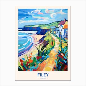 Filey England 3 Uk Travel Poster Canvas Print