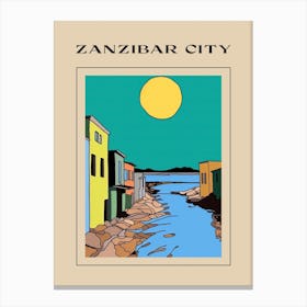 Minimal Design Style Of Zanzibar City, Tanzania2 Poster Canvas Print