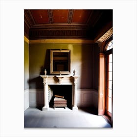 Empty Room With A Fireplace Canvas Print