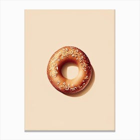 Pumpernickel Bagel Marker Art 2 Canvas Print