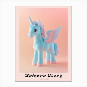 Toy Unicorn With Wings Pastel 2 Poster Canvas Print