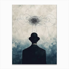 Man In Hat, Minimalism Canvas Print